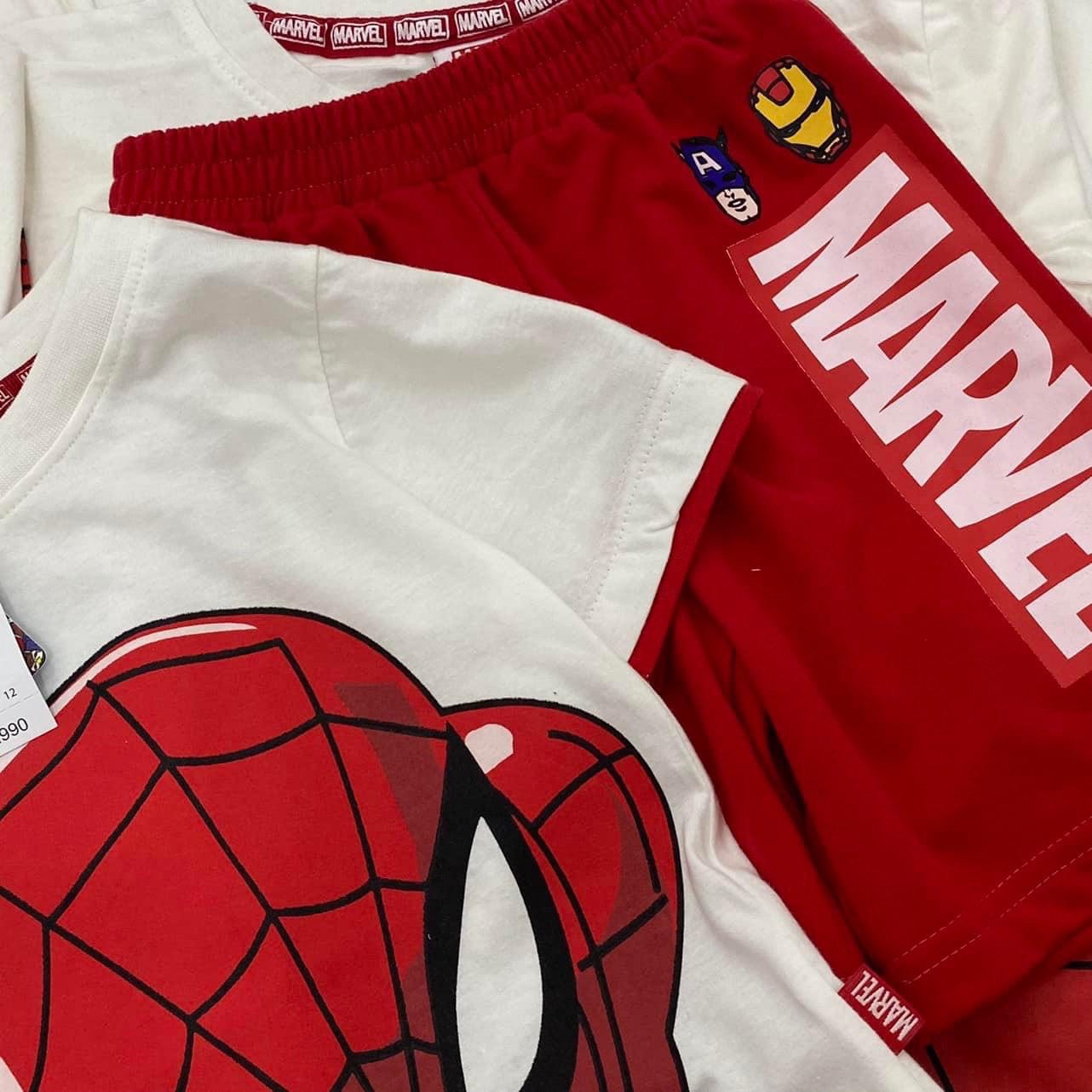 T687 - BỘ ĐÙI BÉ TRAI MARVEL ĐỎ PHỐI TRẮNG