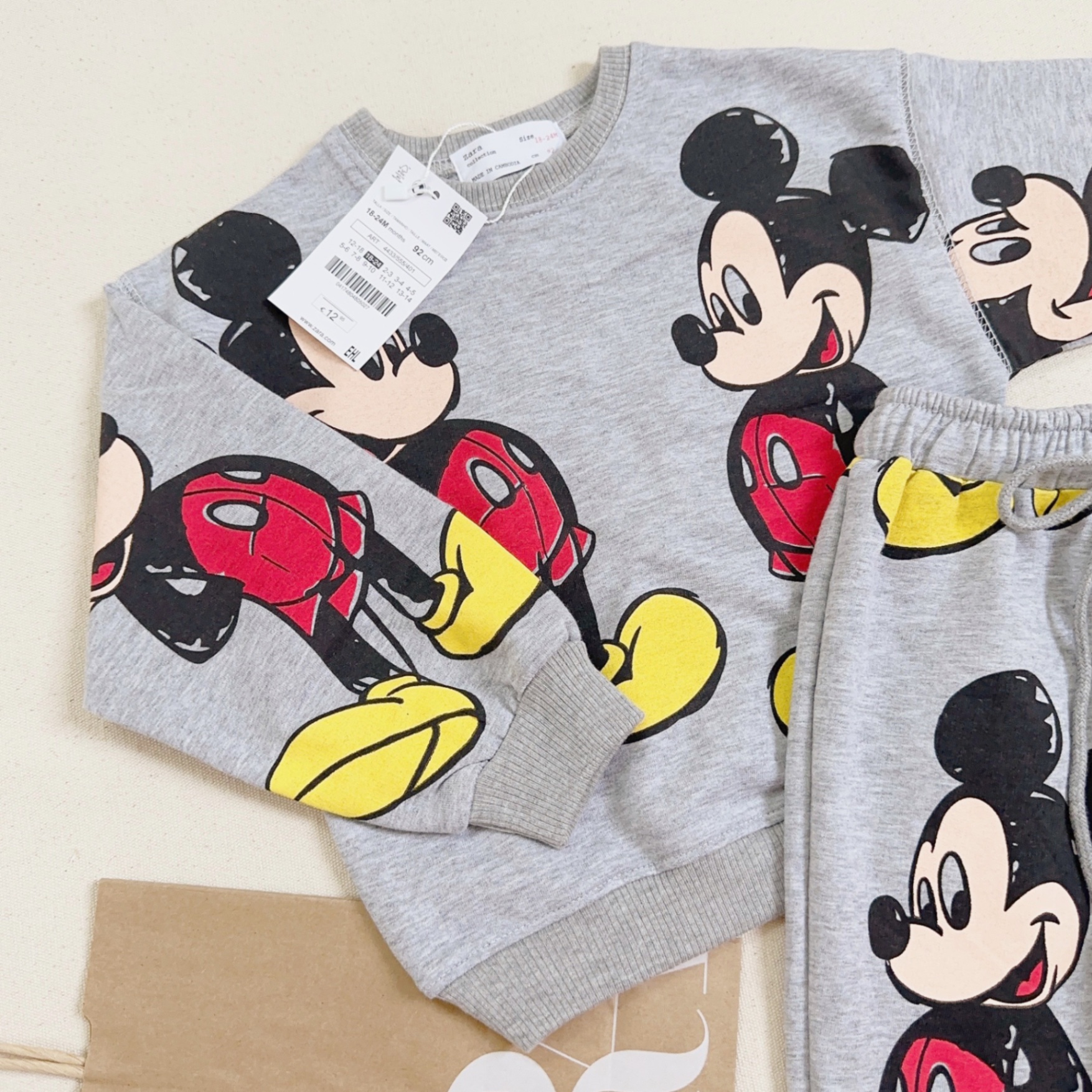 T837 - BỘ NỈ DƯ MỀM BÉ TRAI MICKEY ĐỎ TO