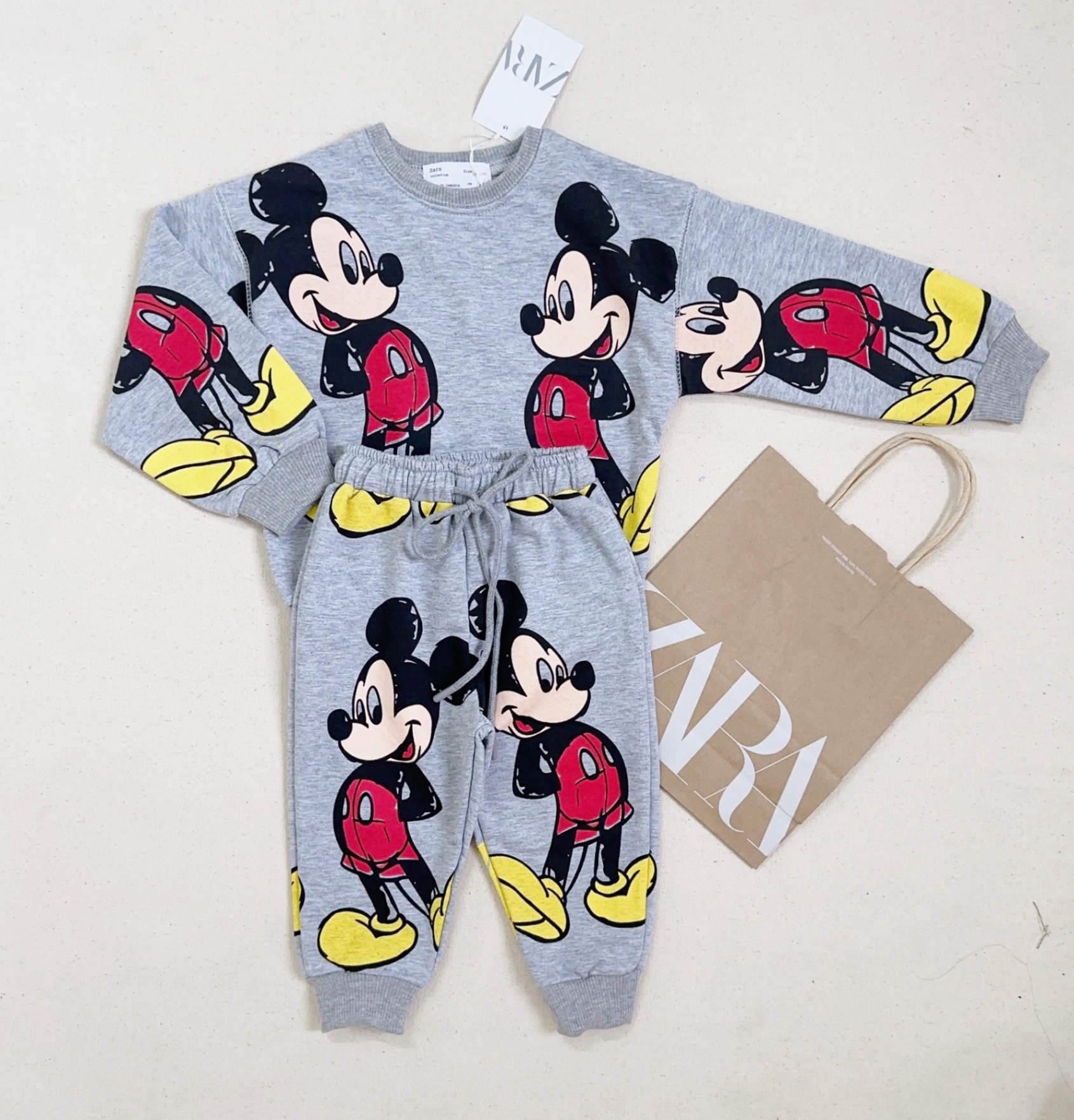 T837 - BỘ NỈ DƯ MỀM BÉ TRAI MICKEY ĐỎ TO