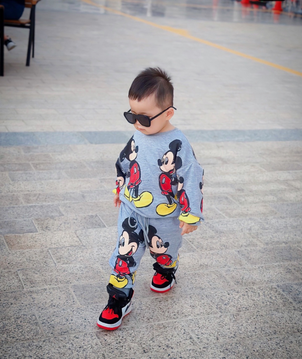 T837 - BỘ NỈ DƯ MỀM BÉ TRAI MICKEY ĐỎ TO