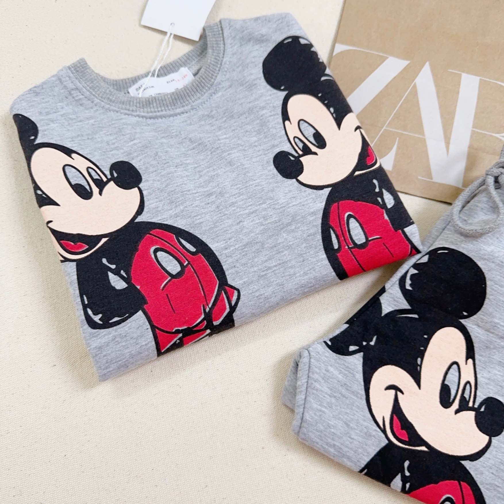 T837 - BỘ NỈ DƯ MỀM BÉ TRAI MICKEY ĐỎ TO