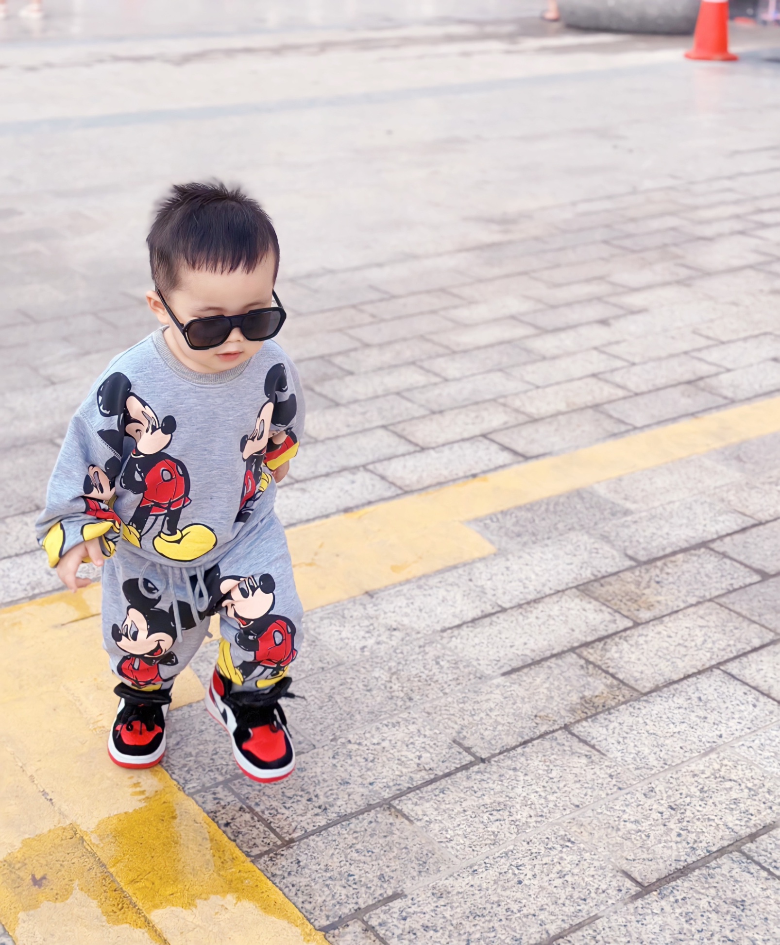 T837 - BỘ NỈ DƯ MỀM BÉ TRAI MICKEY ĐỎ TO