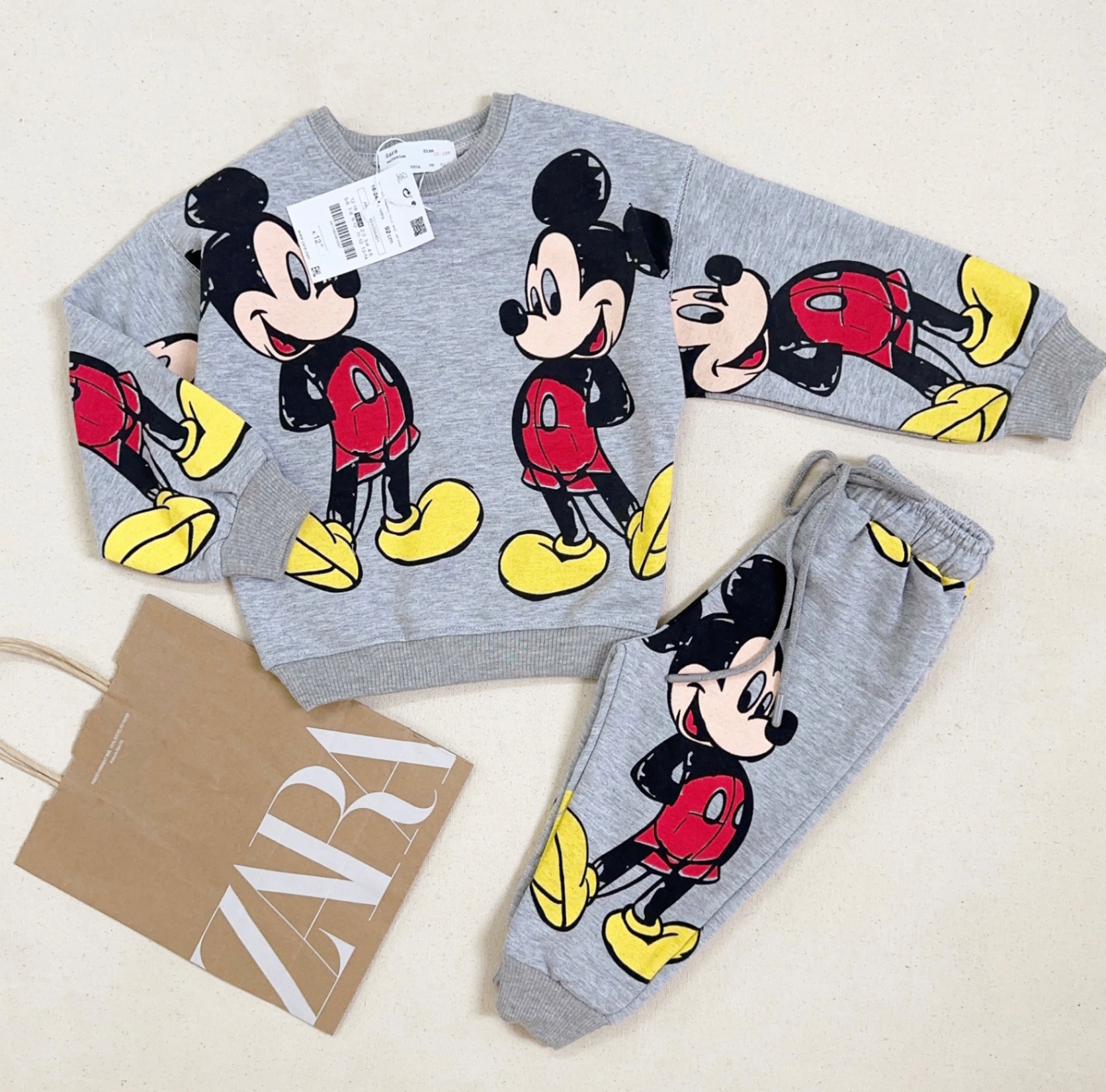 T837 - BỘ NỈ DƯ MỀM BÉ TRAI MICKEY ĐỎ TO