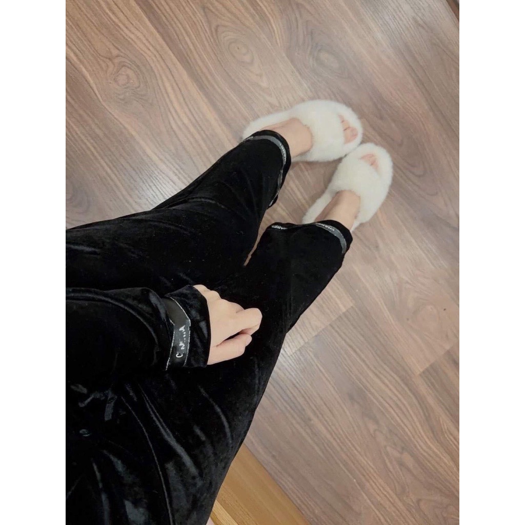 S884 - BỘ PYJAMA NHUNG NỮ VIỀN CHANEL