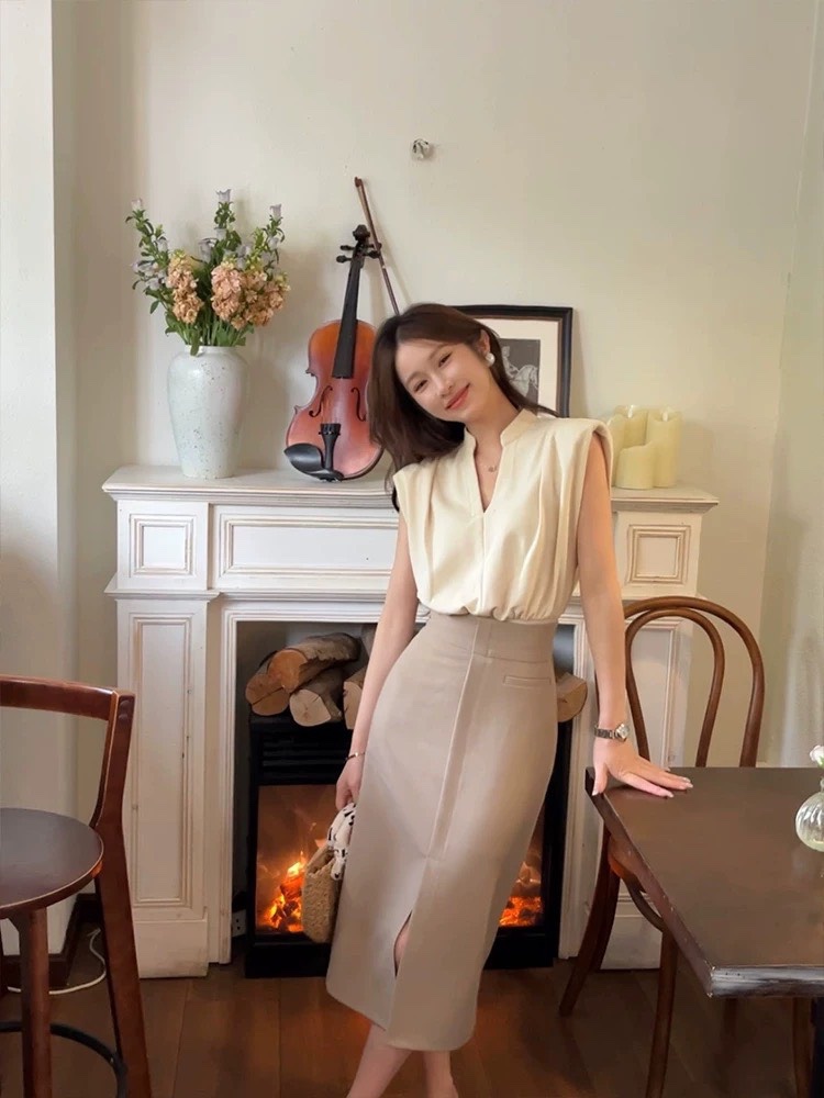 CV124 - CHÂN VÁY BÚT CHÌ LI DỌC TRƯỚC