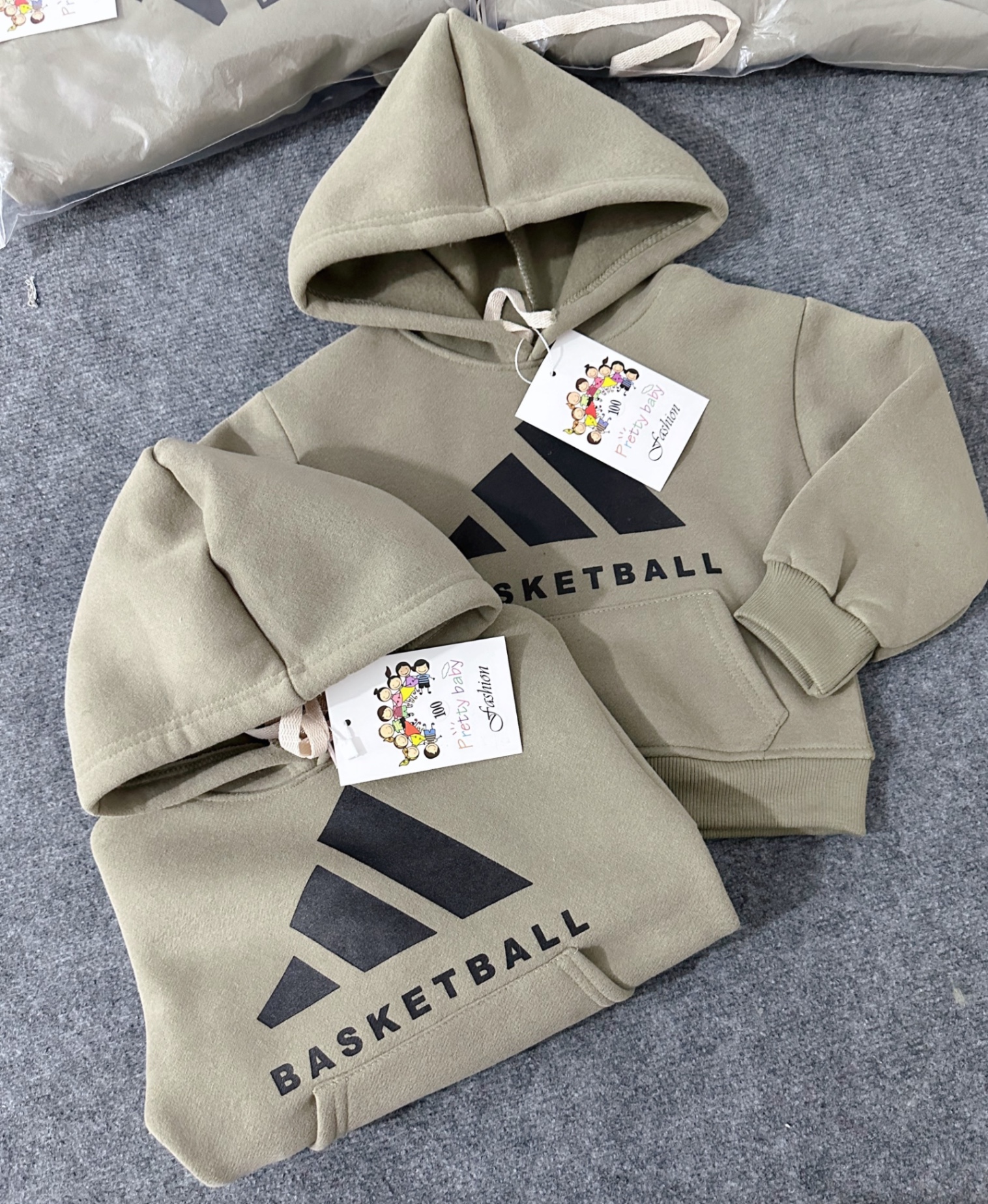 T979 - BỘ BÉ TRAI NỈ COTTON ÁO HOODIE BASKETBALL