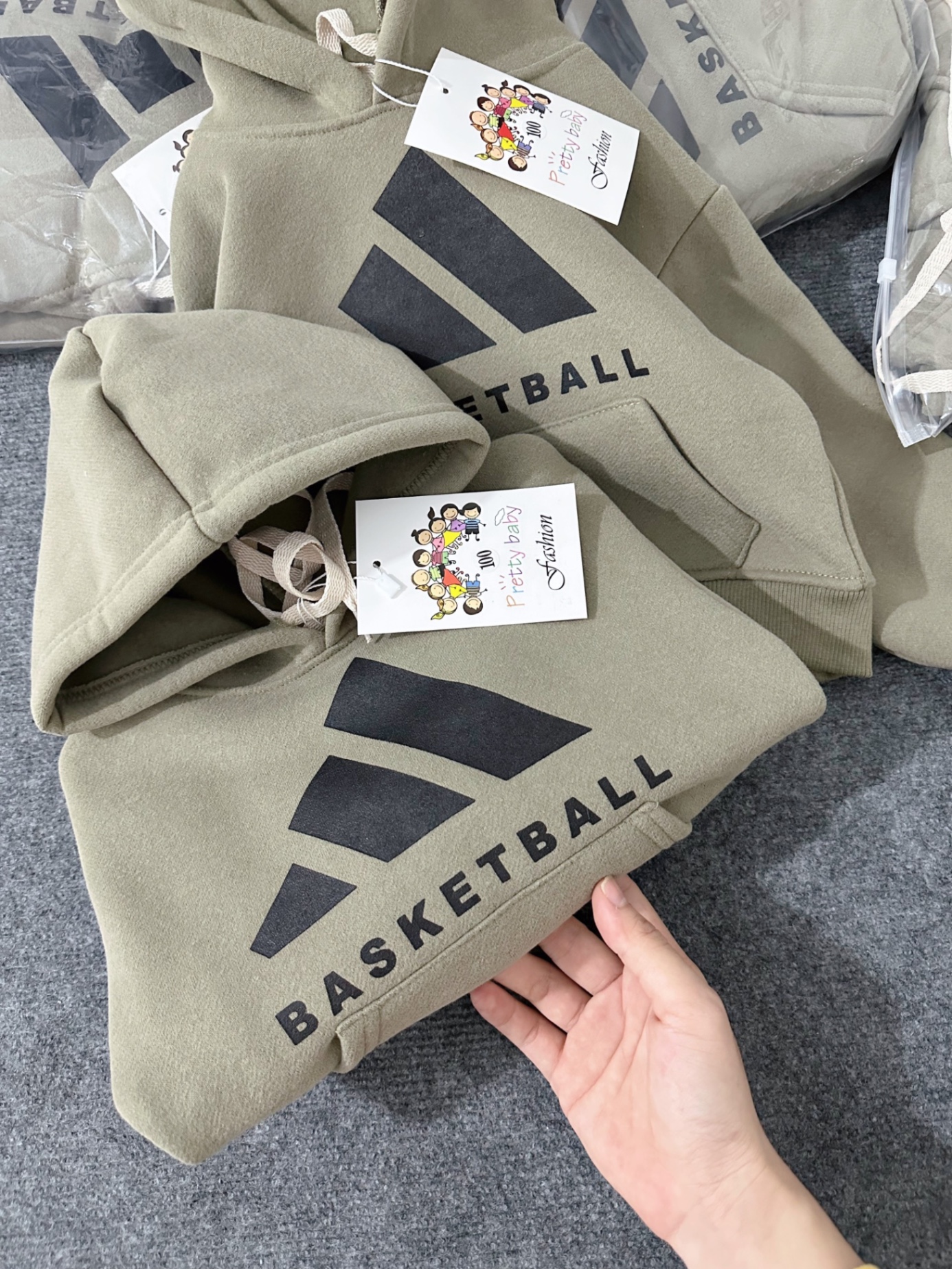 T979 - BỘ BÉ TRAI NỈ COTTON ÁO HOODIE BASKETBALL