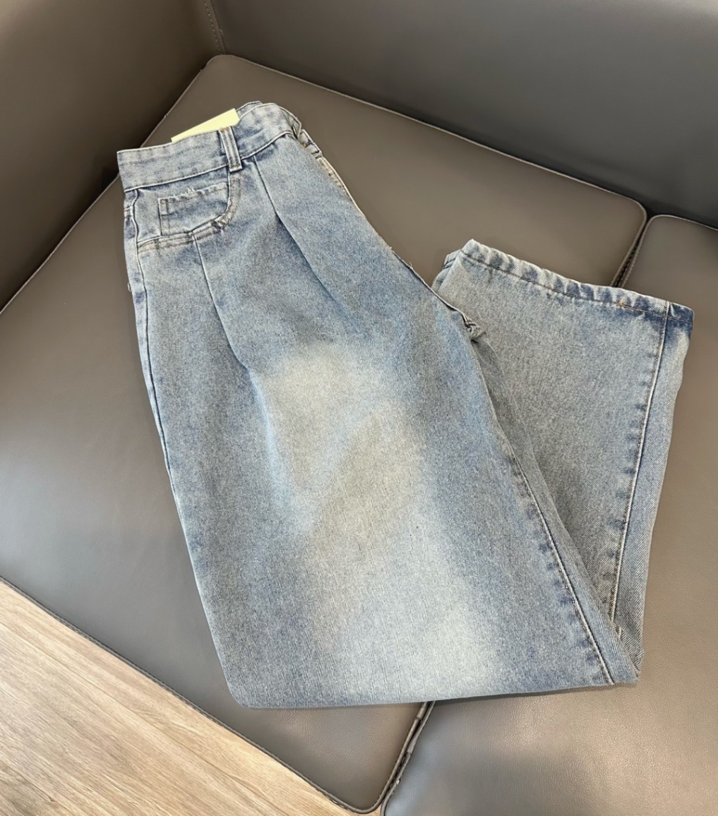 QNU433 - QUẦN JEANS SUÔNG XANH BẠC CHIẾT LI M5691