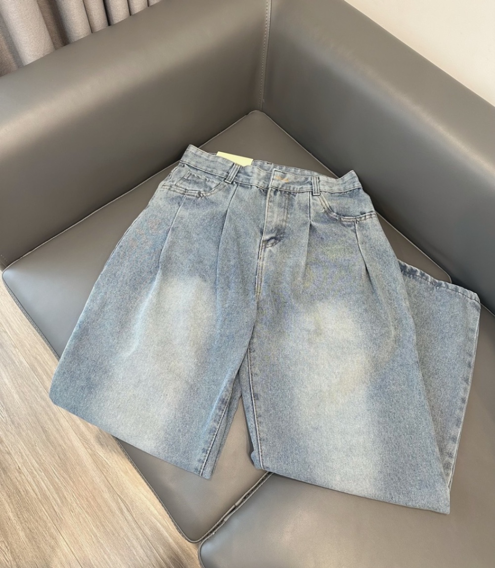 QNU433 - QUẦN JEANS SUÔNG XANH BẠC CHIẾT LI M5691