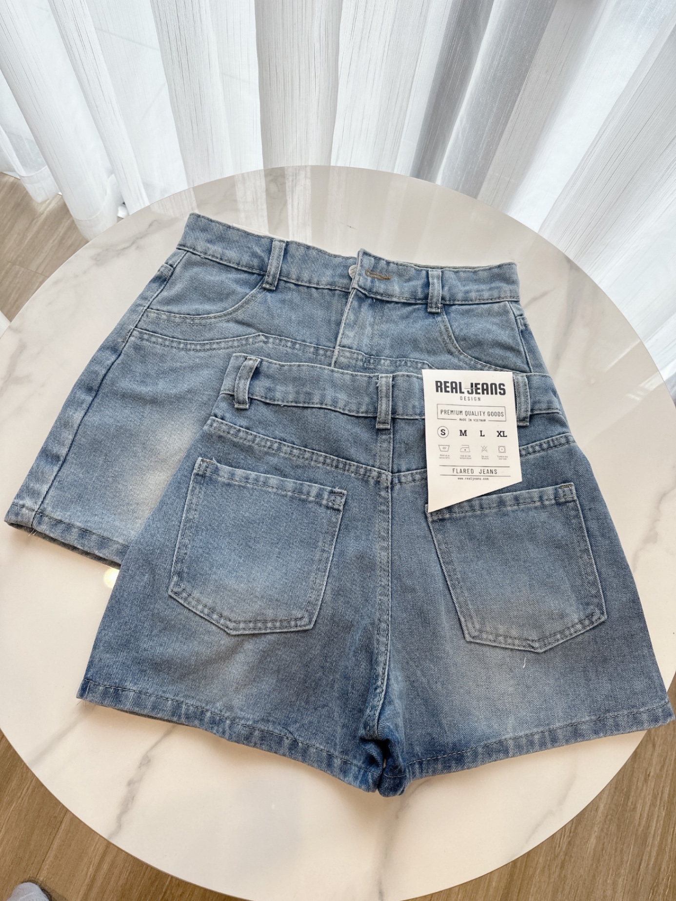 CV133 - QUẦN VÁY JEANS A XANH NHẠT MÀI