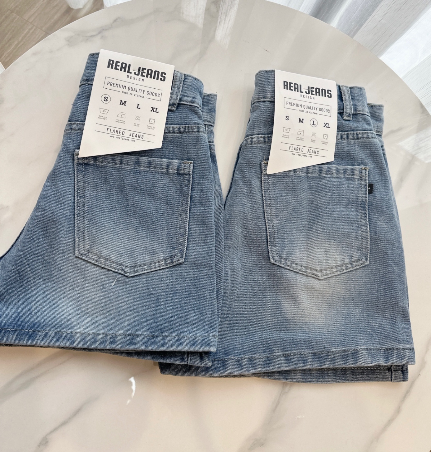 CV133 - QUẦN VÁY JEANS A XANH NHẠT MÀI