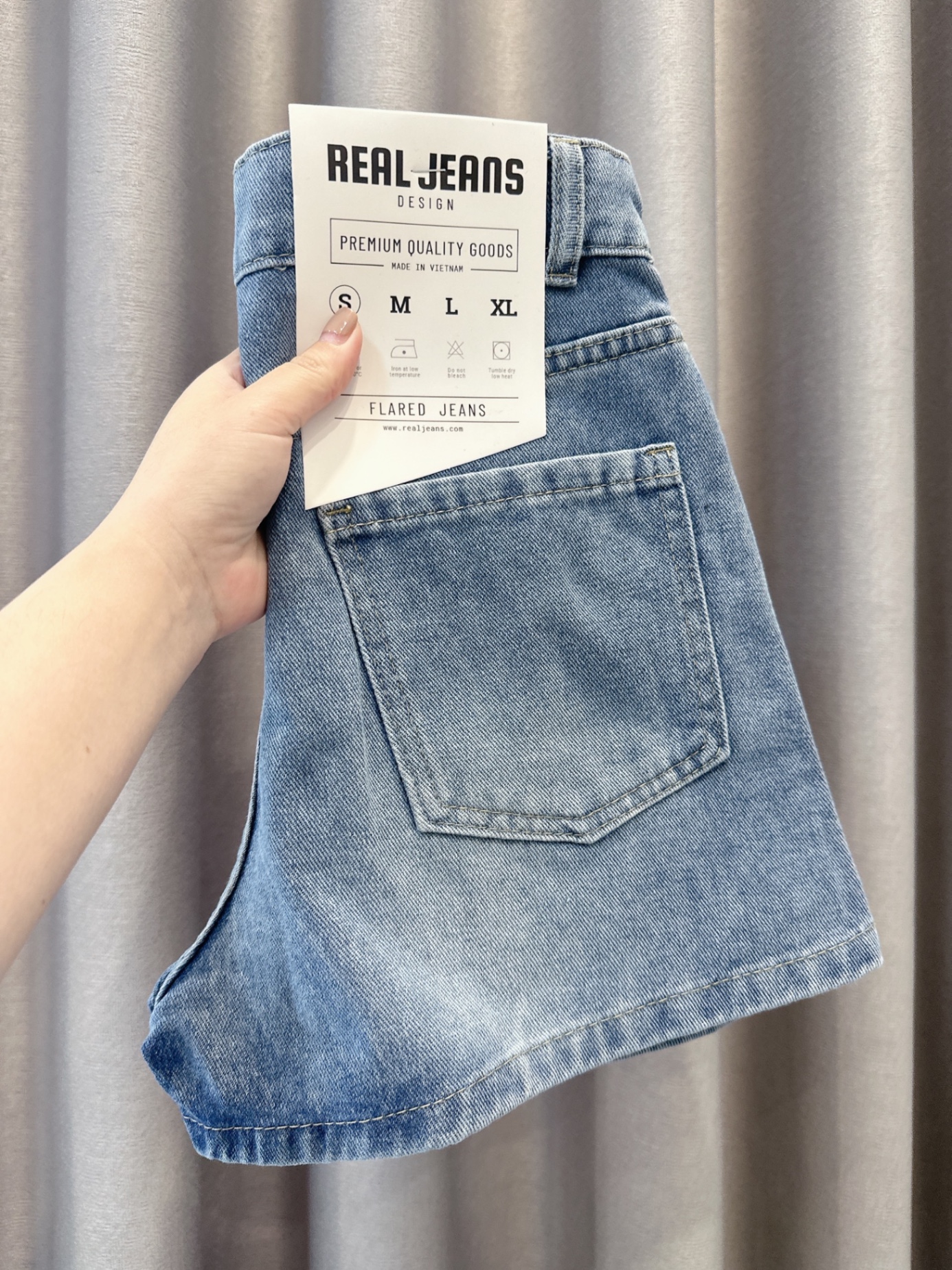 CV133 - QUẦN VÁY JEANS A XANH NHẠT MÀI