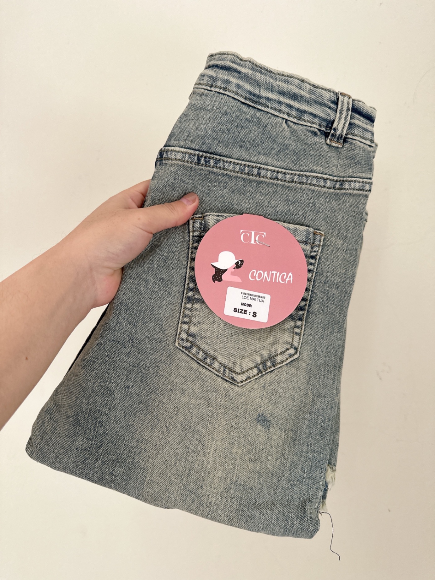 QNU461 - QUẦN JEANS LOE GIÃN MÀI TUA GẤU