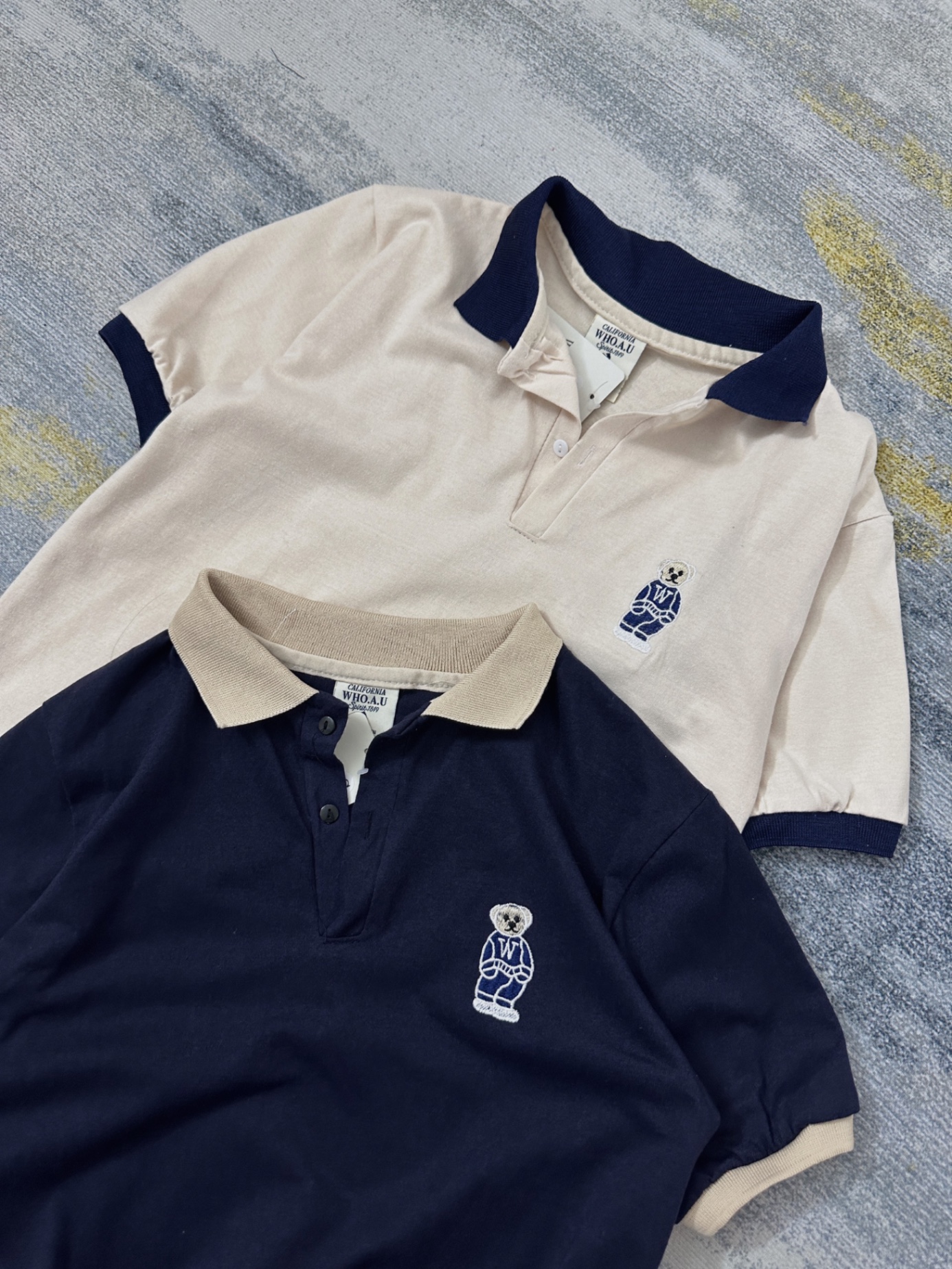 V336 - VÁY POLO SUÔNG PHỐI THAN BE THÊU GẤU W