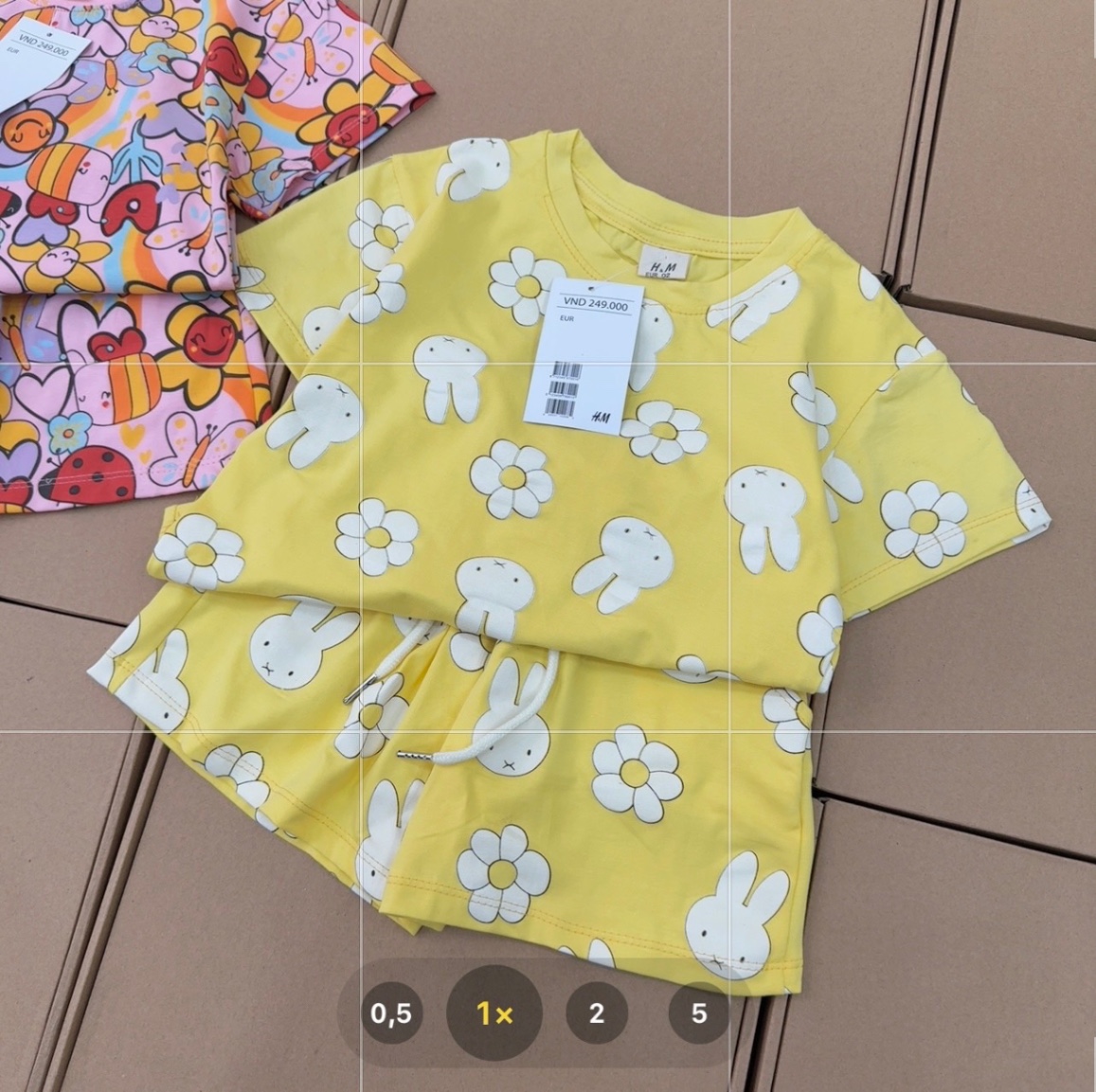 G917 - SET 2 BỘ ĐÙI BÉ GÁI HOA THỎ TRẮNG hồng vàng