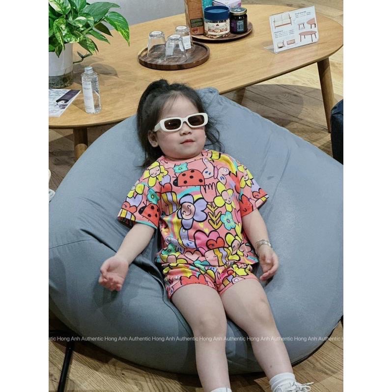 G917 - SET 2 BỘ ĐÙI BÉ GÁI HOA THỎ TRẮNG hồng vàng