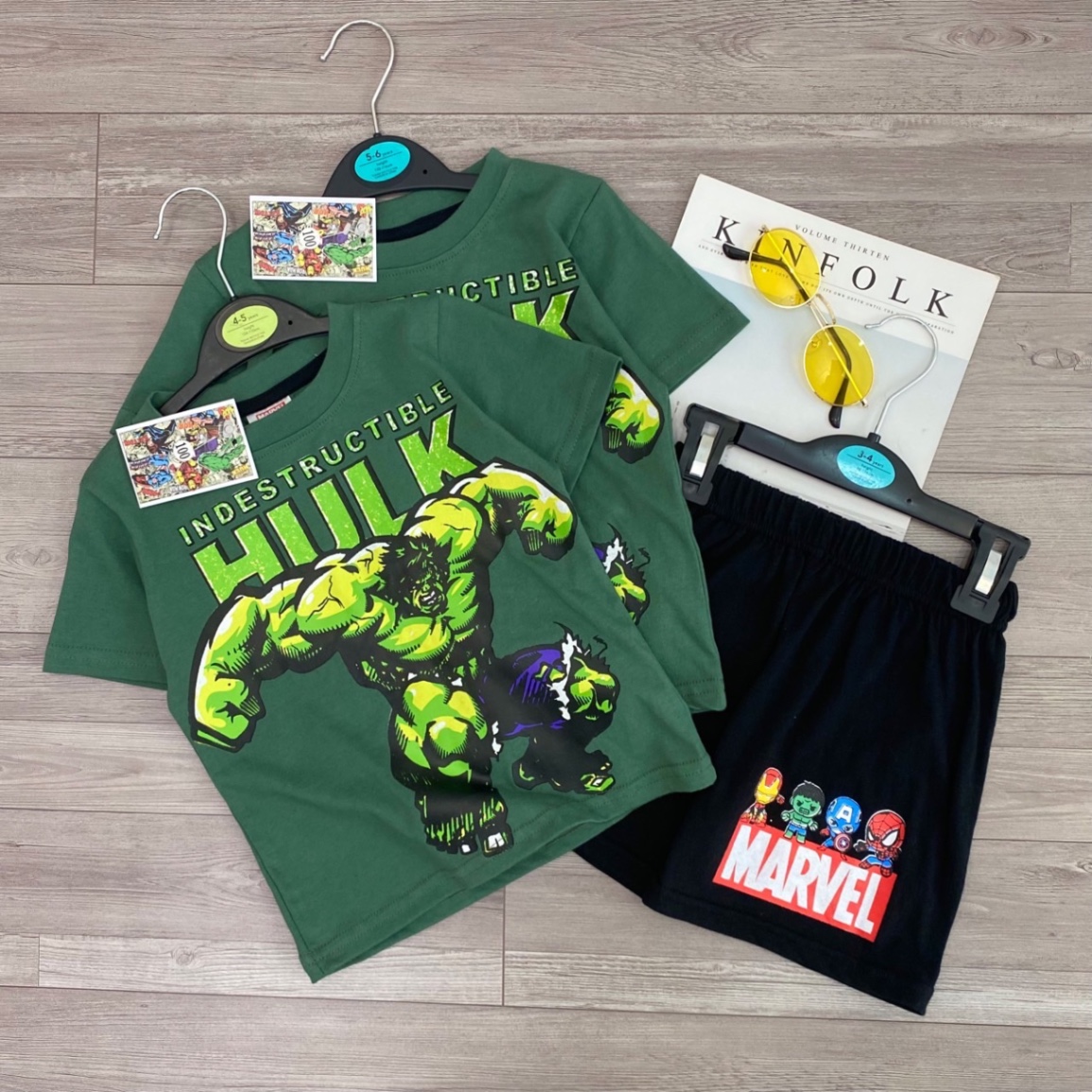 T043 - BỘ ĐÙI BÉ TRAI SIÊU NHÂN HULK XANH