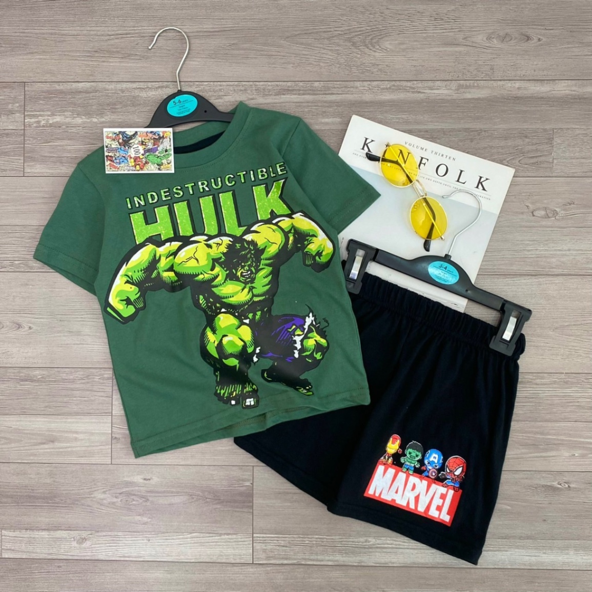 T043 - BỘ ĐÙI BÉ TRAI SIÊU NHÂN HULK XANH