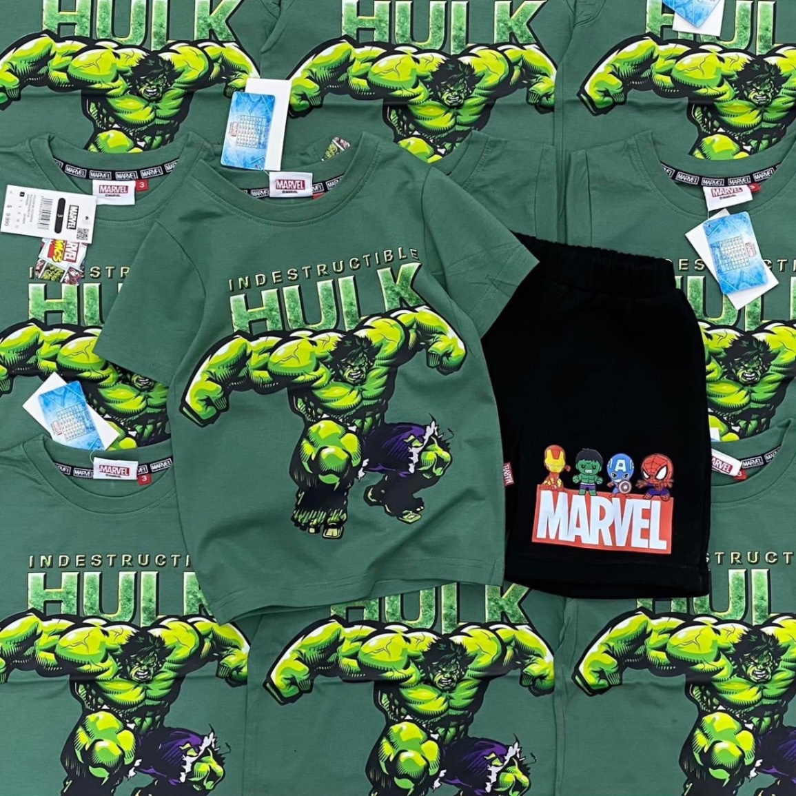 T043 - BỘ ĐÙI BÉ TRAI SIÊU NHÂN HULK XANH