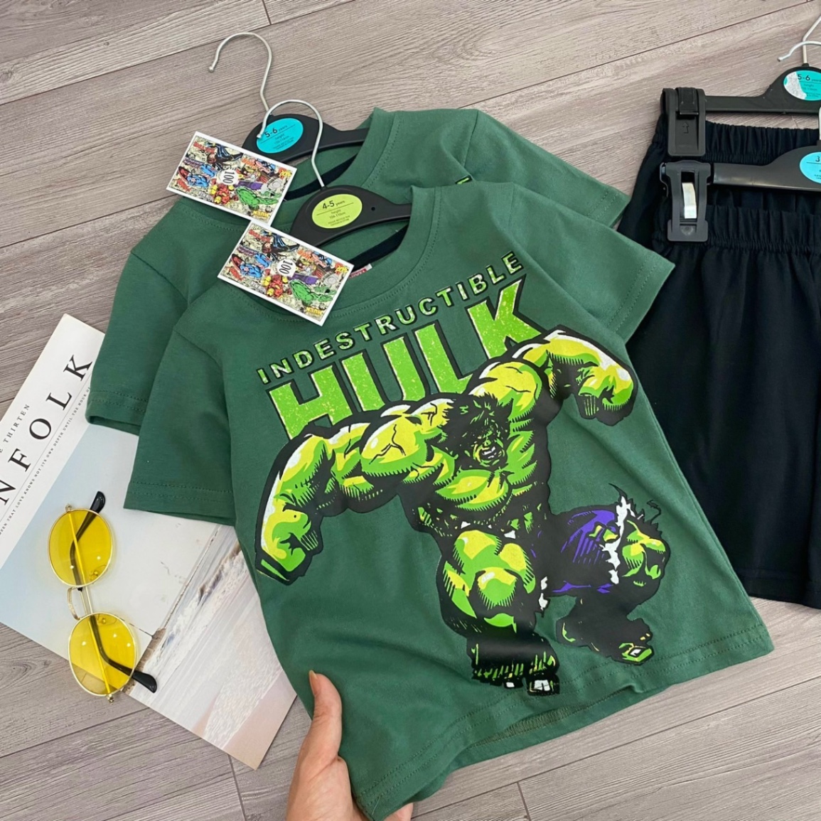 T043 - BỘ ĐÙI BÉ TRAI SIÊU NHÂN HULK XANH