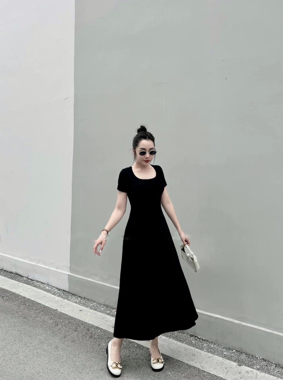 Váy body tay dài trễ vai bèo đen | Shopee Việt Nam
