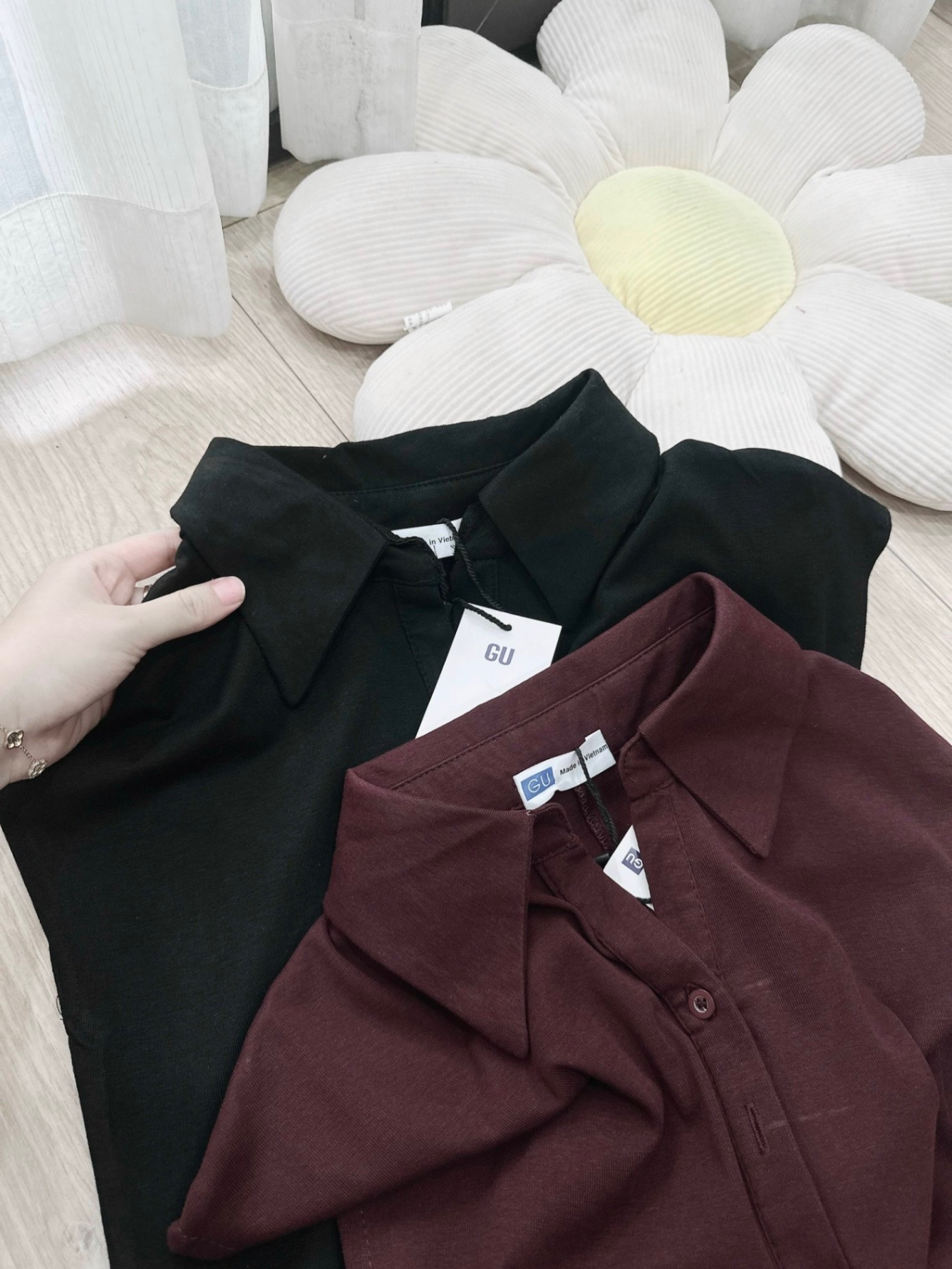 V402 - VÁY ZIP POLO TAY HẾN PHỐI BÈO EO