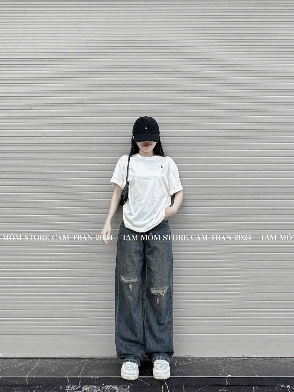 QNU505 - QUẦN JEANS SUÔNG XANH MÀI RÁCH me too