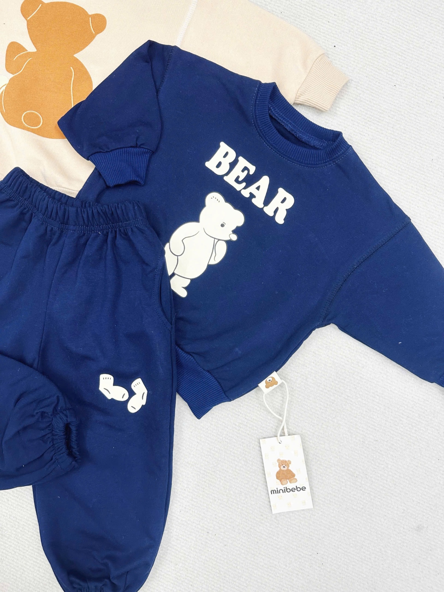 T197 - BỘ NỈ DƯ BÉ TRAI 2 MÀU GẤU BEAR