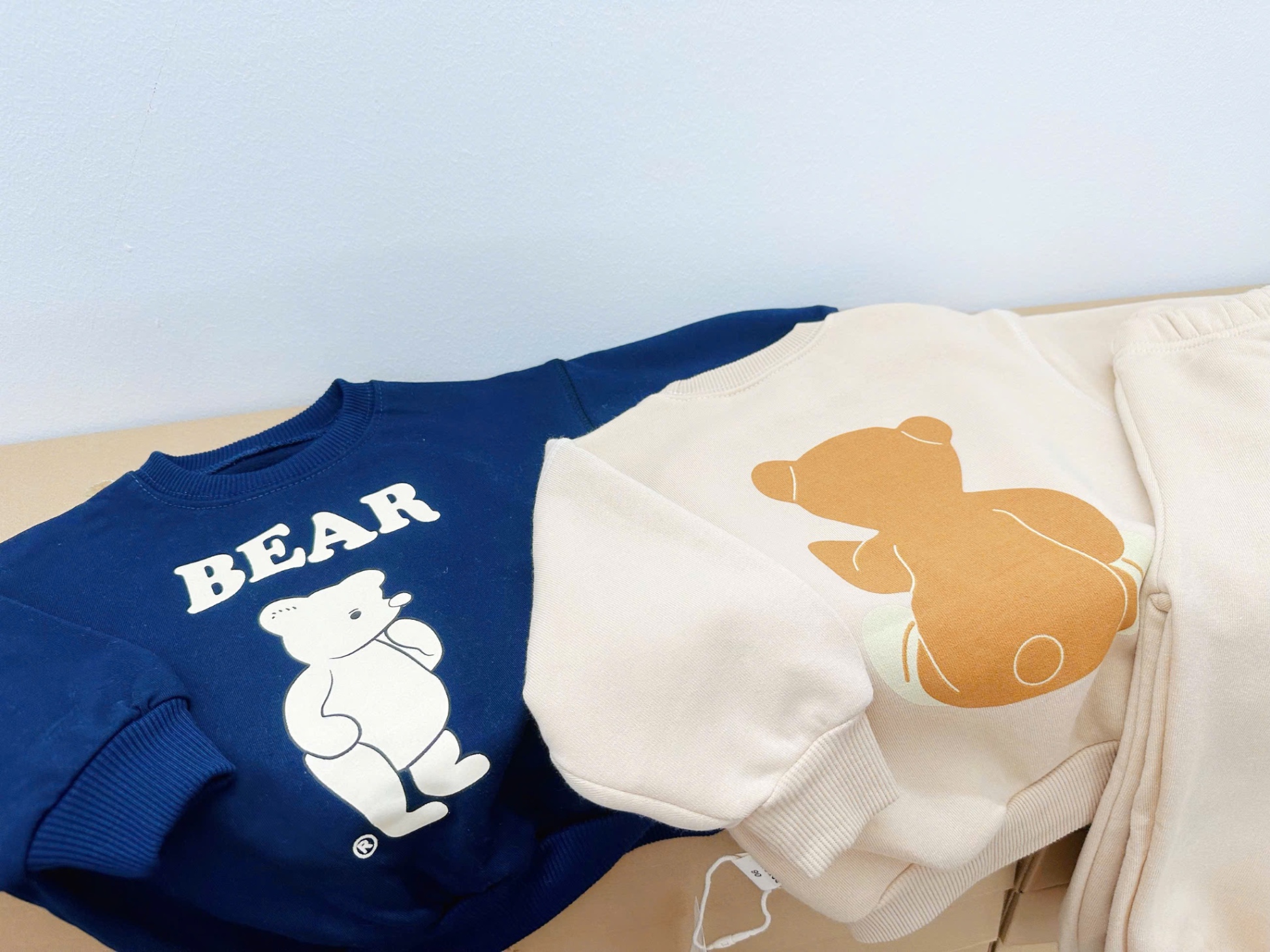 T197 - BỘ NỈ DƯ BÉ TRAI 2 MÀU GẤU BEAR