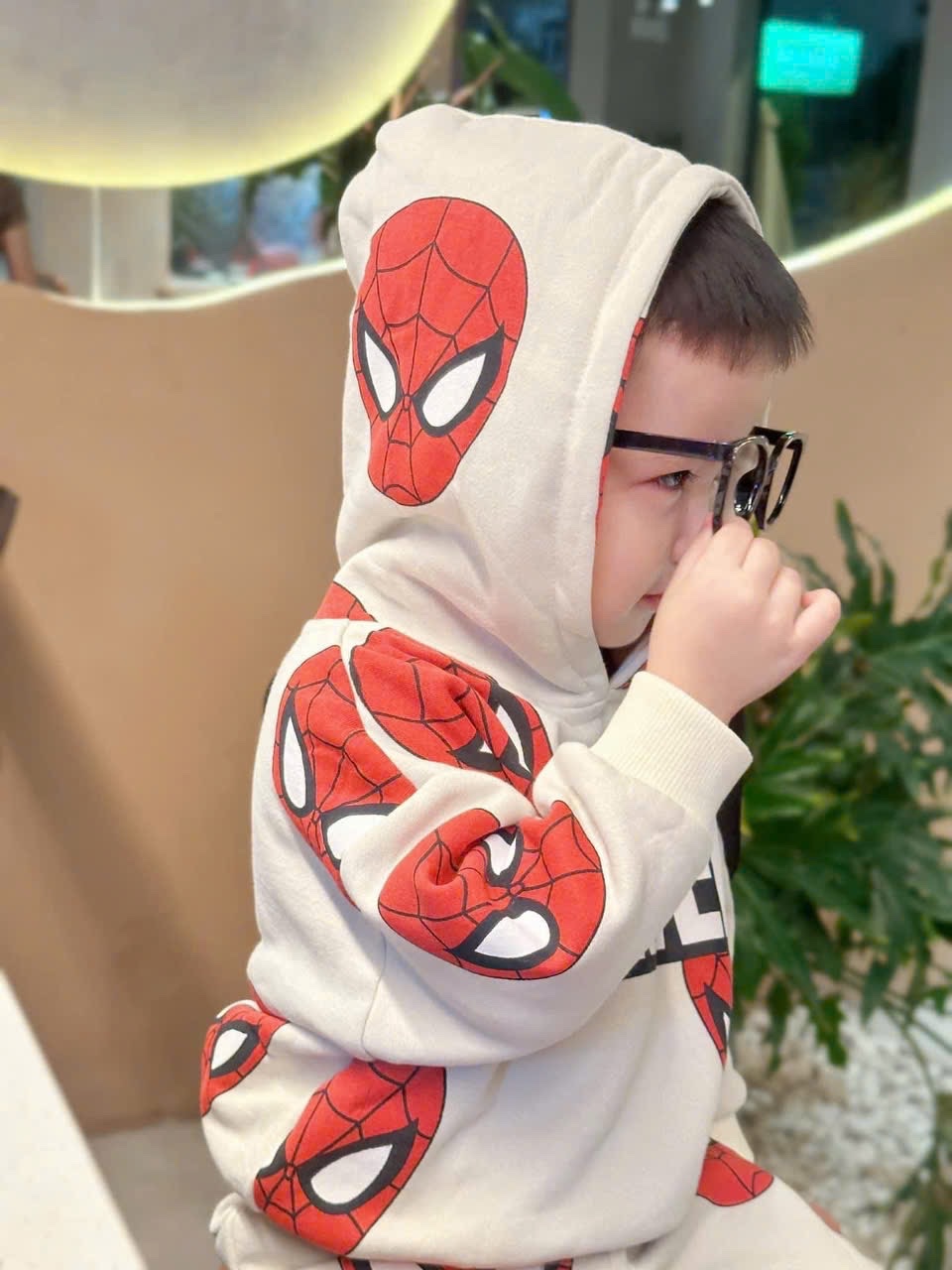 T204 - BỘ NỈ DƯ BÉ TRAI HOODIE MŨ BE MARVEL