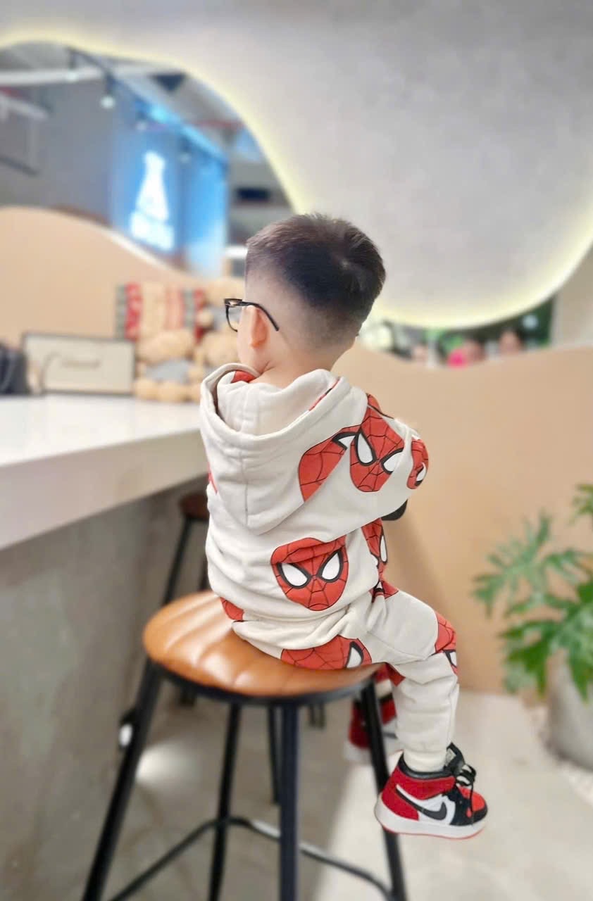 T204 - BỘ NỈ DƯ BÉ TRAI HOODIE MŨ BE MARVEL