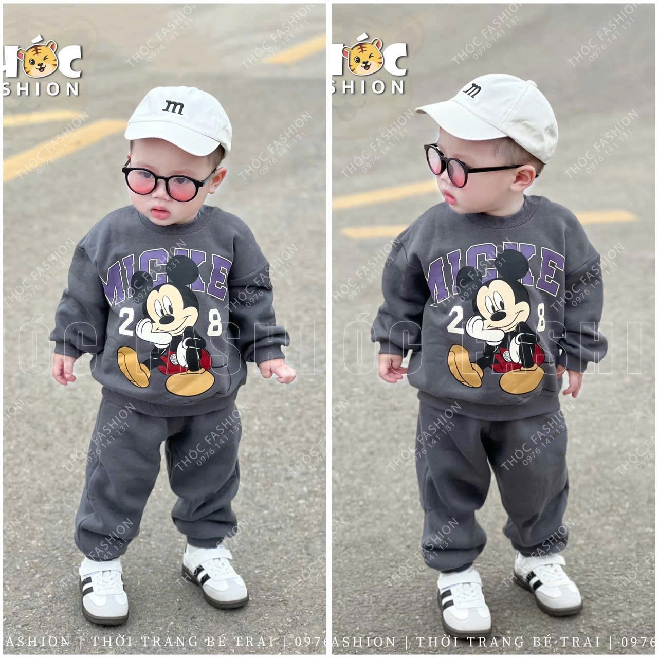 T212 - BỘ BÉ TRAI HAIDA XÁM MICKEY