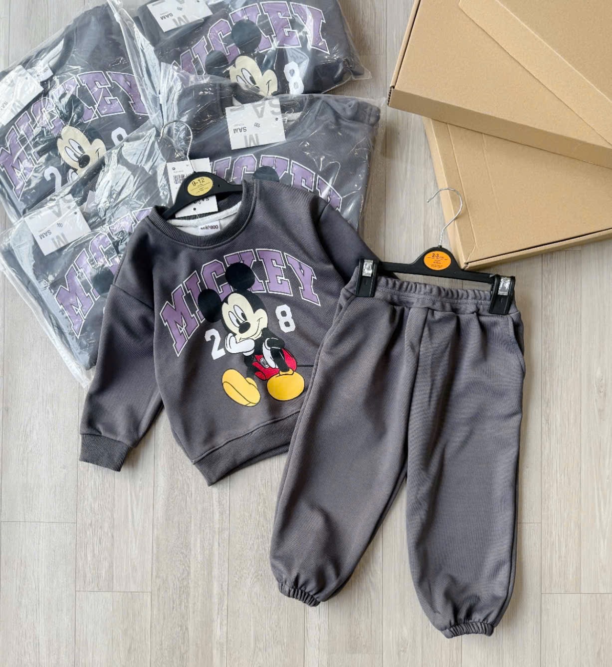 T212 - BỘ BÉ TRAI HAIDA XÁM MICKEY