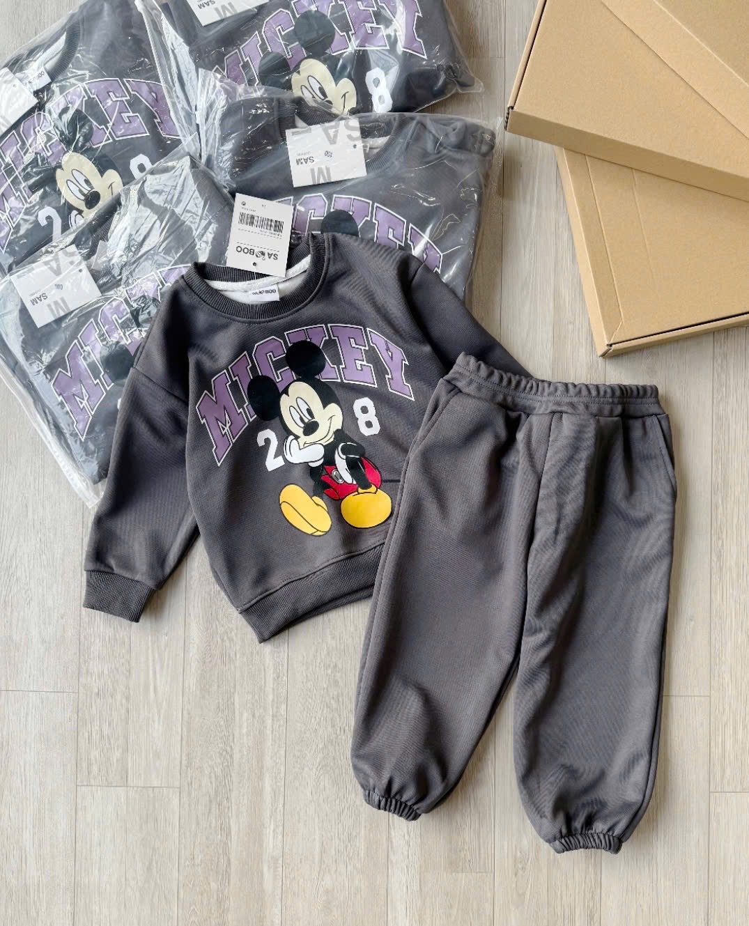 T212 - BỘ BÉ TRAI HAIDA XÁM MICKEY