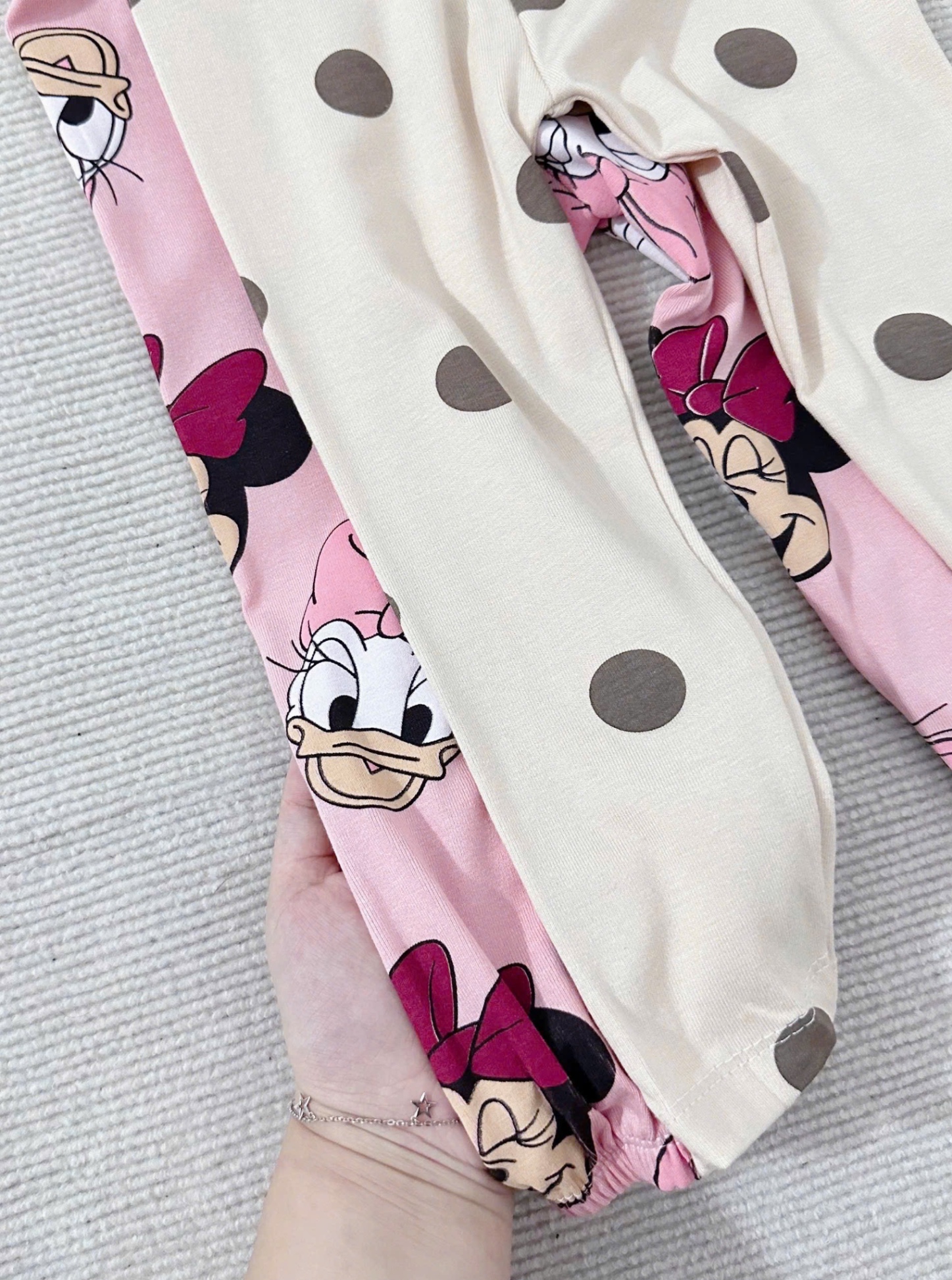 G286 - SET 2 BỘ BÉ GÁI ZIP MICKEY DONALD be hồng