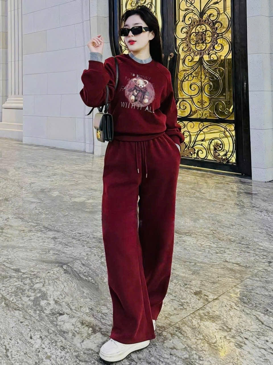 S733 - BỘ HAIDA XỊN ĐỎ GẤU ALL IT CỔ LEN XÁM
