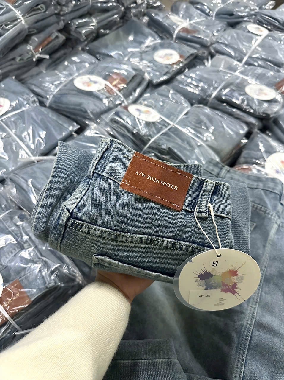 CV150 - CHÂN VÁY JEANS XANH DÁNG DÀI XẺ SAU