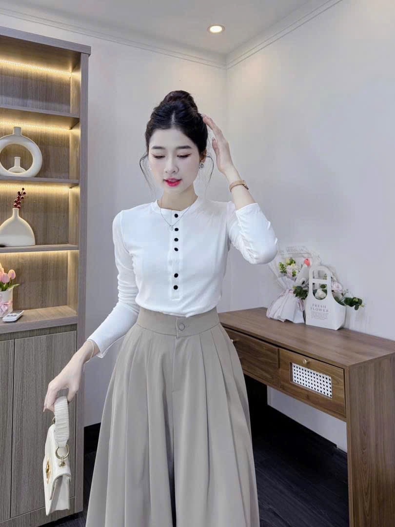 QNU529 - QUẦN CHÉO HÀN SUÔNG XẾP LY