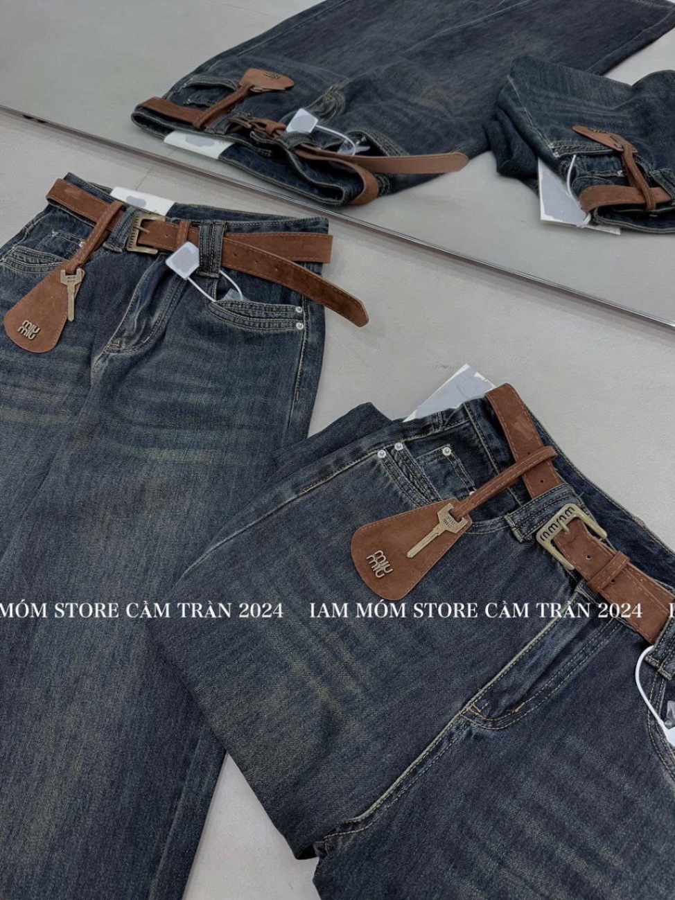 QNU533 - QUẦN JEANS SUÔNG XANH GẤU TO