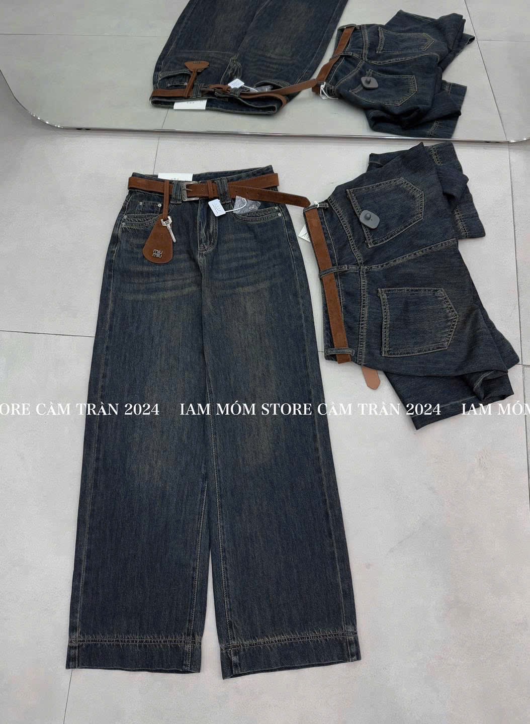 QNU533 - QUẦN JEANS SUÔNG XANH GẤU TO