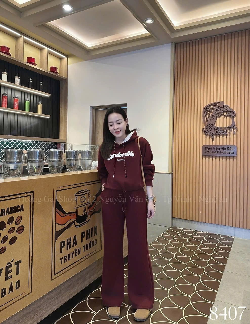 S784 - BỘ HOODIE MŨ PHỐI ĐỎ GHI Comdomble