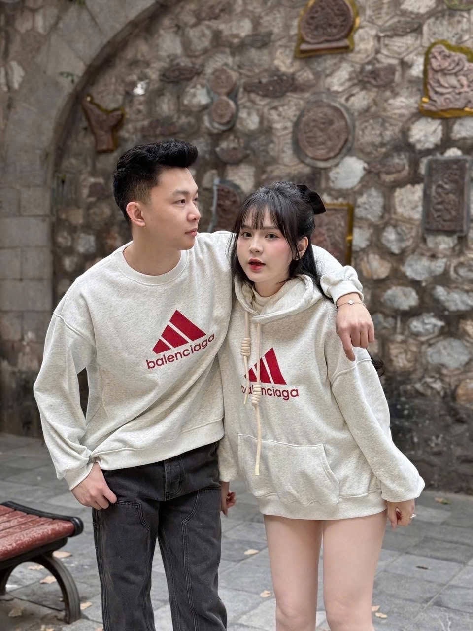 ANU707 - ÁO NỈ NỮ HOODIE MŨ DAS balenciaga