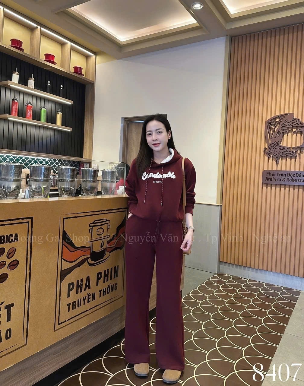 S784 - BỘ HOODIE MŨ PHỐI ĐỎ GHI Comdomble