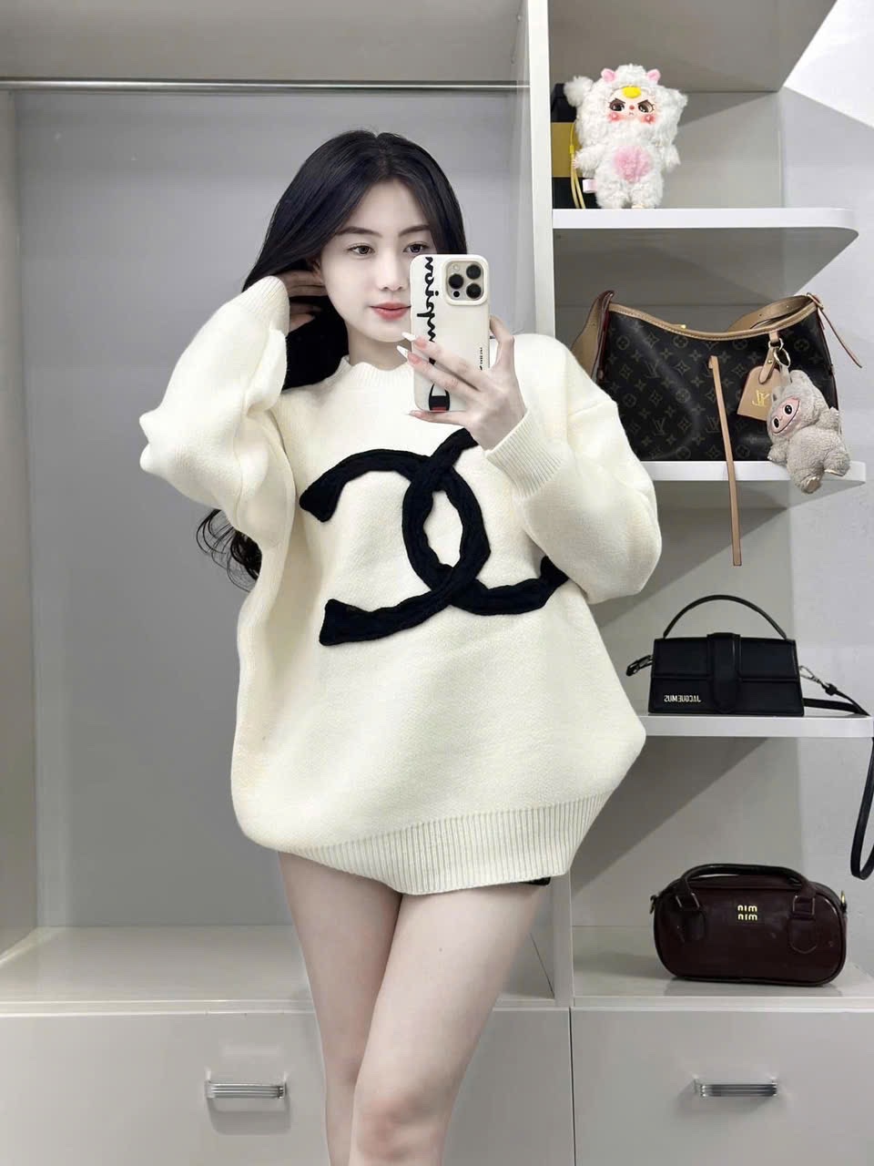 ANU705 - ÁO LEN QC CHANEL DÂY TẾT