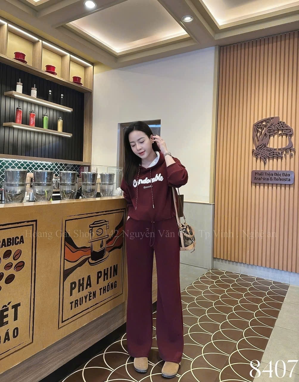 S784 - BỘ HOODIE MŨ PHỐI ĐỎ GHI Comdomble