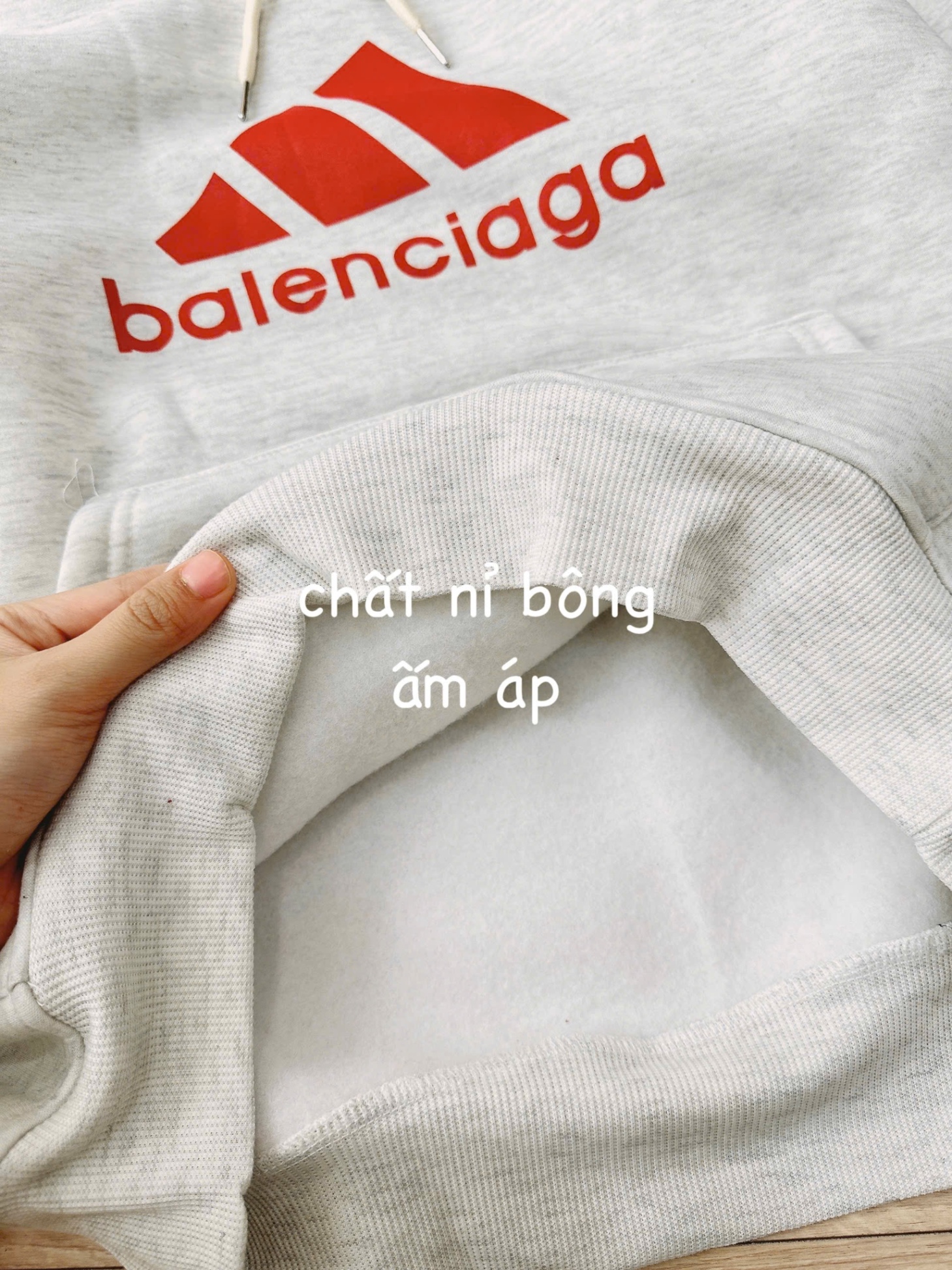 ANU707 - ÁO NỈ NỮ HOODIE MŨ DAS balenciaga