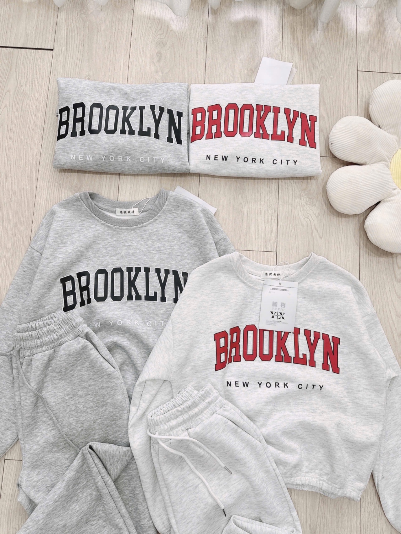 S789 - BỘ NỮ NỈ DƯ MÀU GHI BROOKLYN