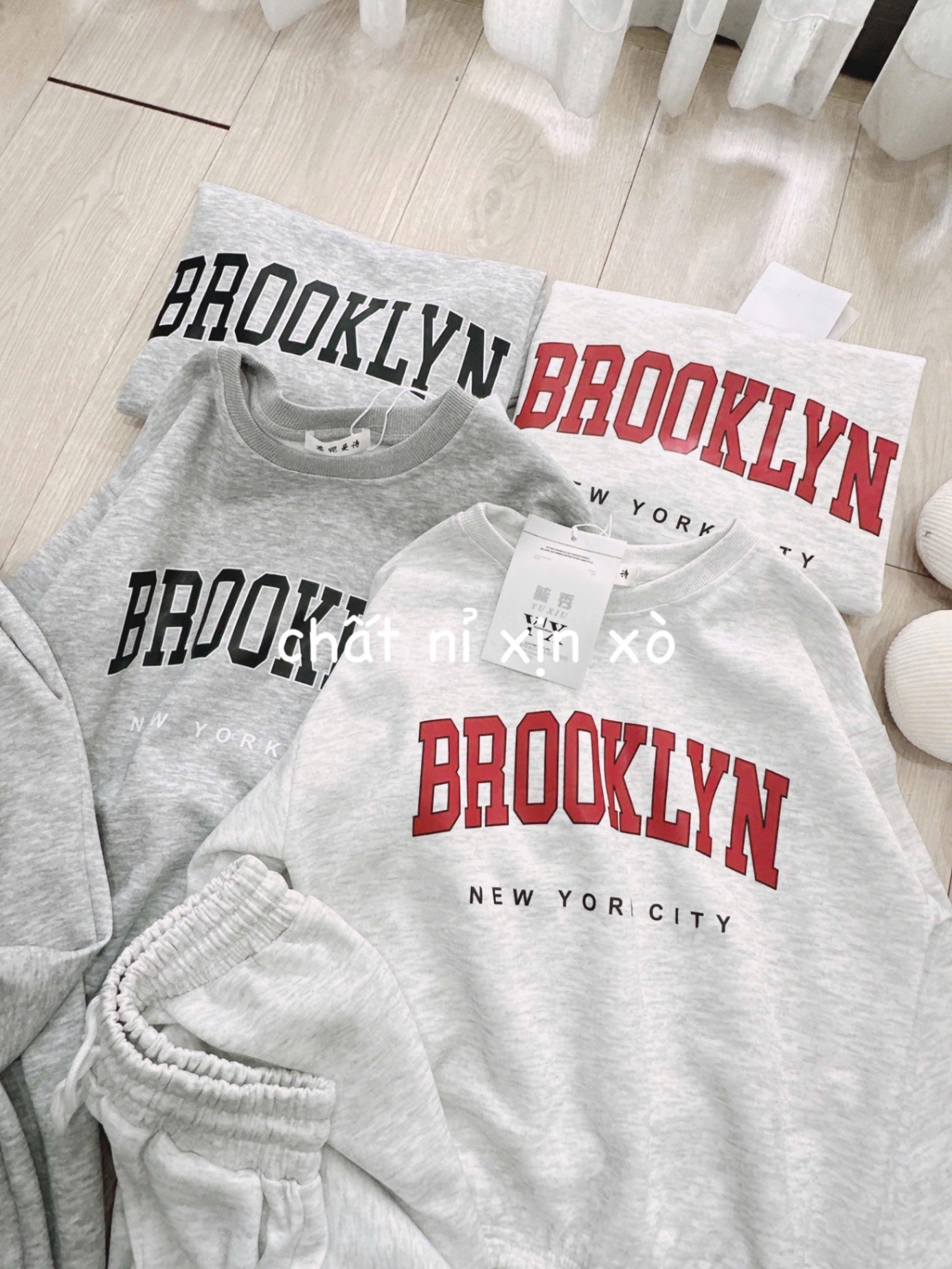 S789 - BỘ NỮ NỈ DƯ MÀU GHI BROOKLYN