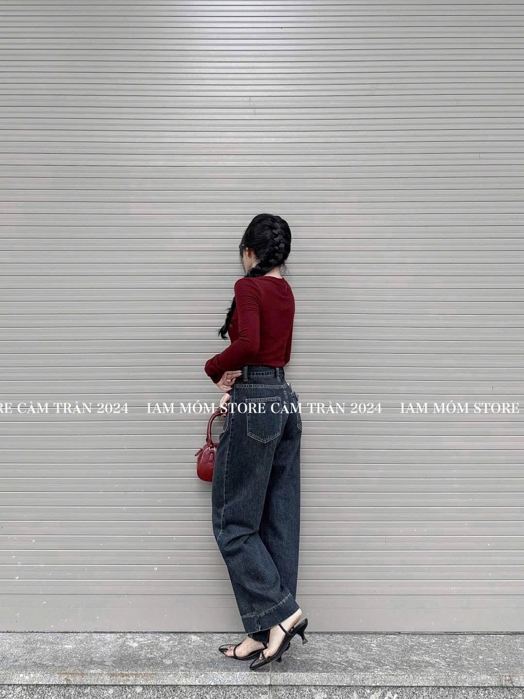 QNU538 - QUẦN JEANS XANH SUÔNG 2 TÚI TRƯỚC M3509