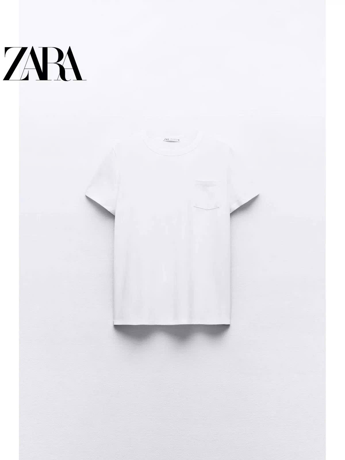 ANU111 - SET 2 ÁO PHÔNG NỮ ZARA TÚI NGỰC kẻ trắng